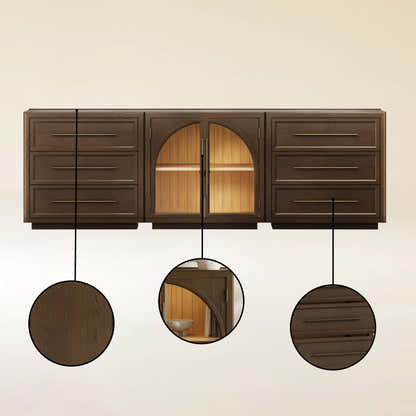 Alvar Arched 94.5″ Oak Modular Media Console(Set of 3)