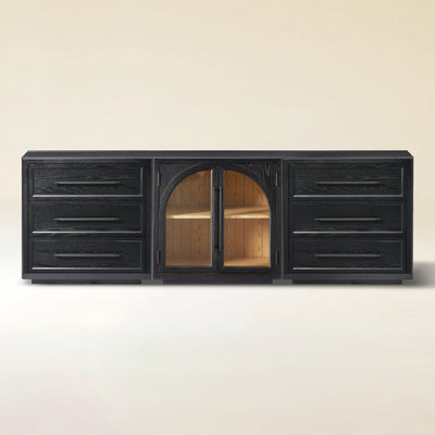 Alvar Arched 91″ Oak Modular Media Console(Set of 3)