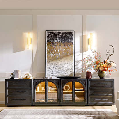 Alvar Arched 126″ Oak Modular Media Console(Set of 4)