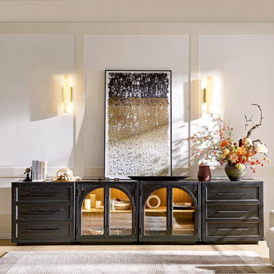 Alvar Arched 121″ Oak Modular Media Console(Set of 4)