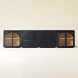 Alvar Arched 126″ Oak Modular Media Console(Set of 4)