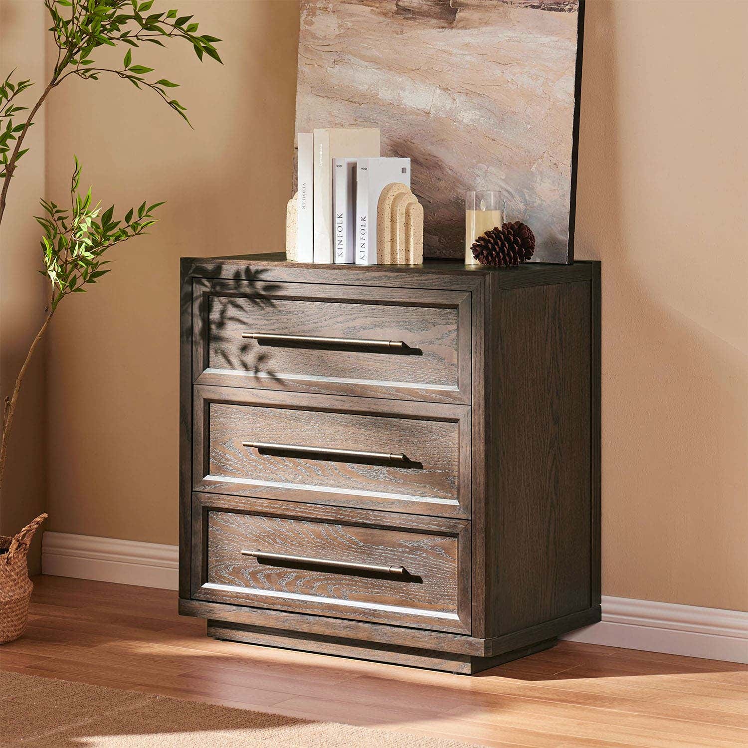 Alvar 32″ Oak 3-Drawer Chest