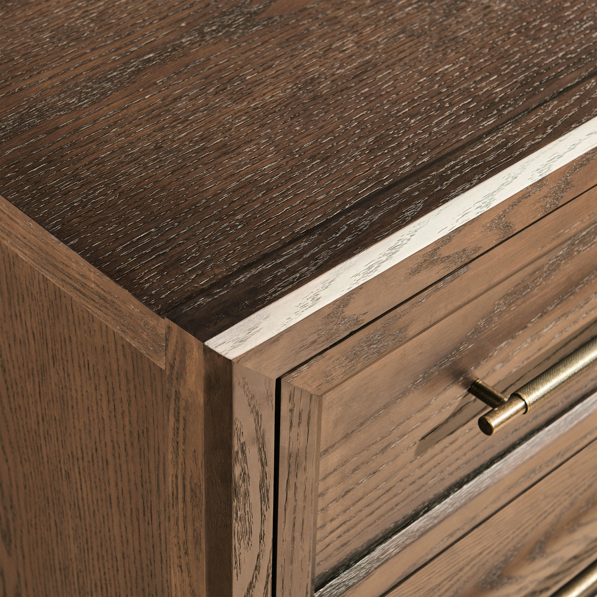 Close-up furniture detail showing sideboard texture and craftsmanship