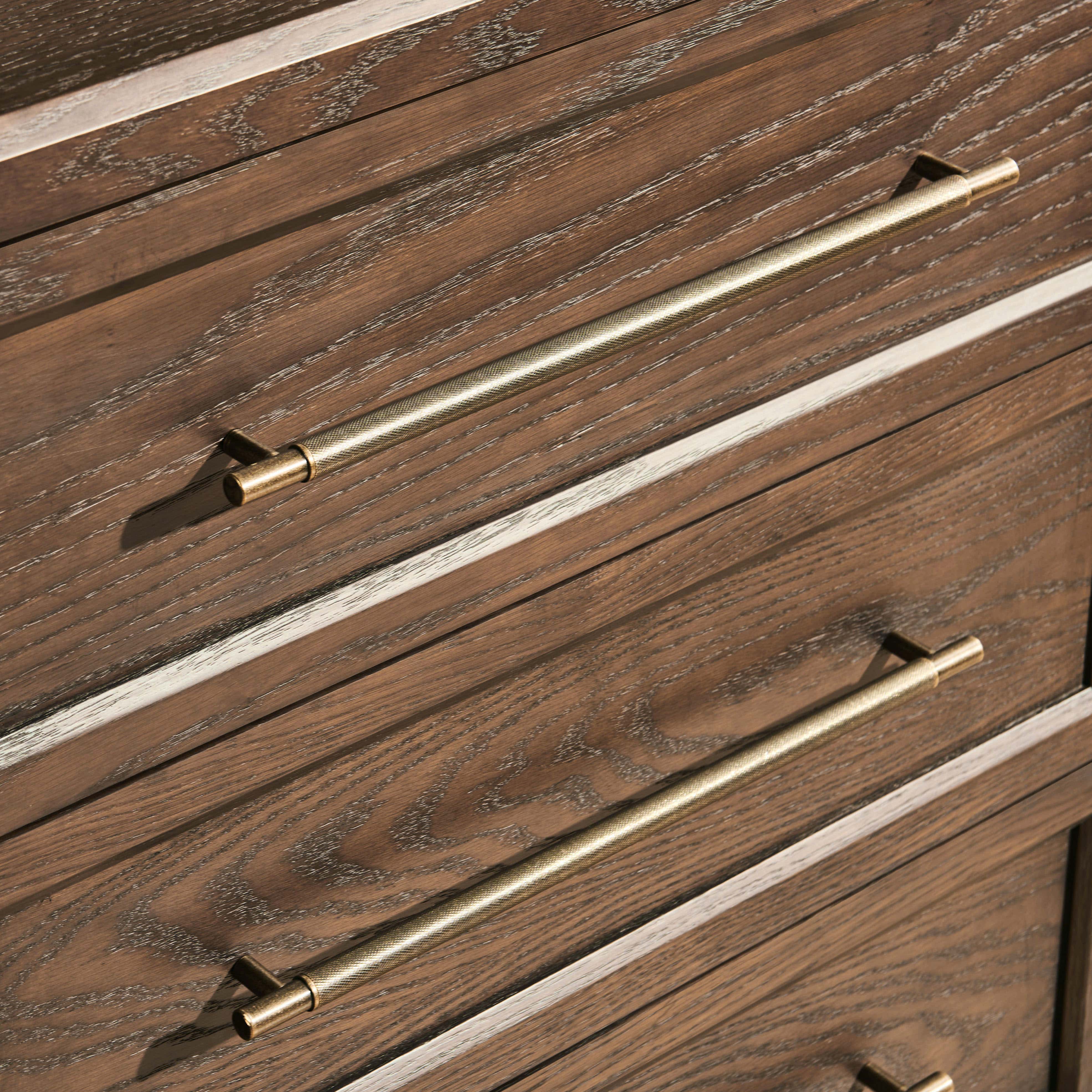 Alvar 63″ Oak 6-Drawer Chest(Set of 2)