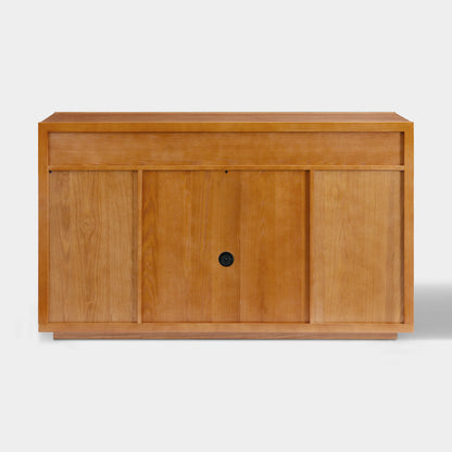 Alvar Oak Arched Glass Sideboard 63"W