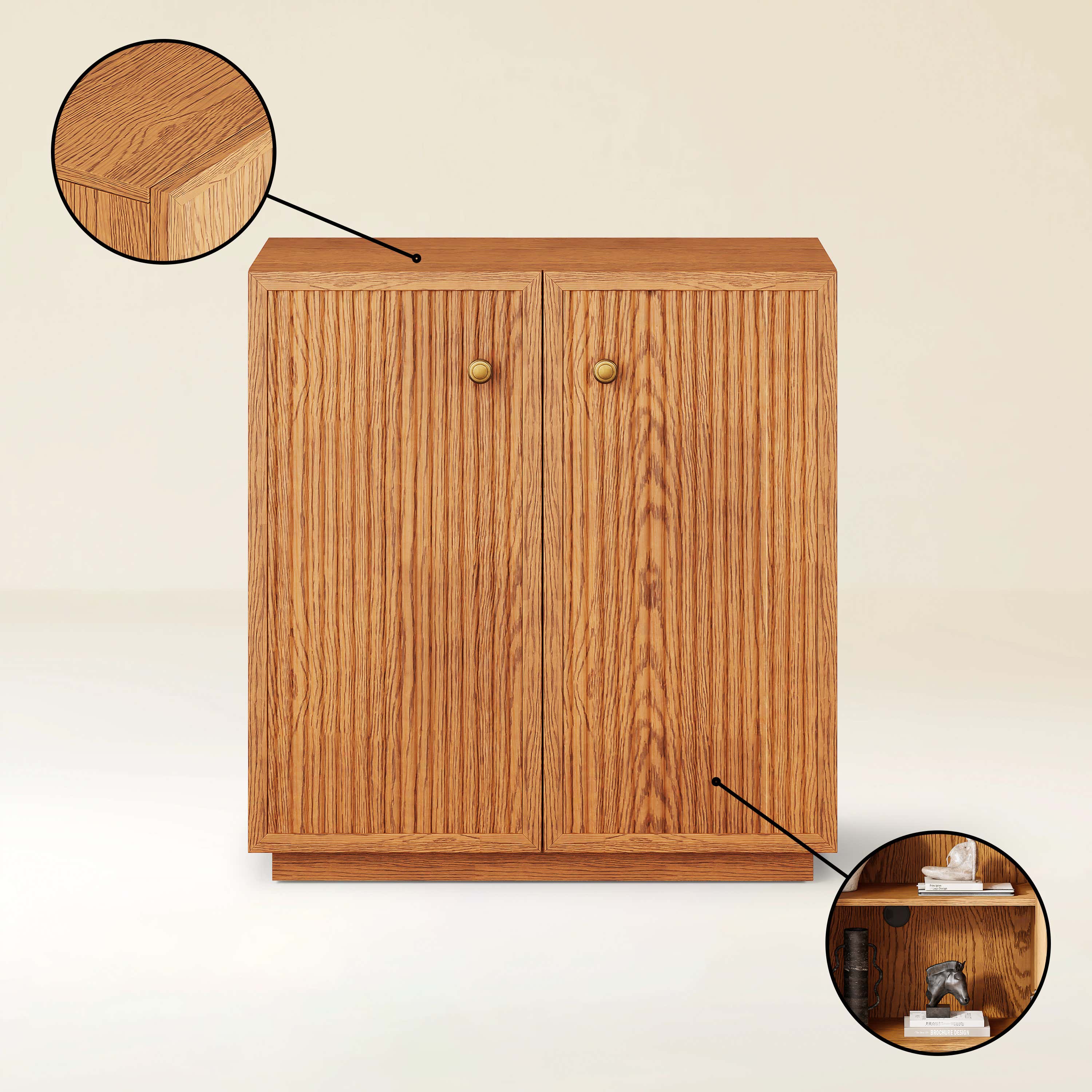 Avery Oak Cabinet 60"W (Set of 2)