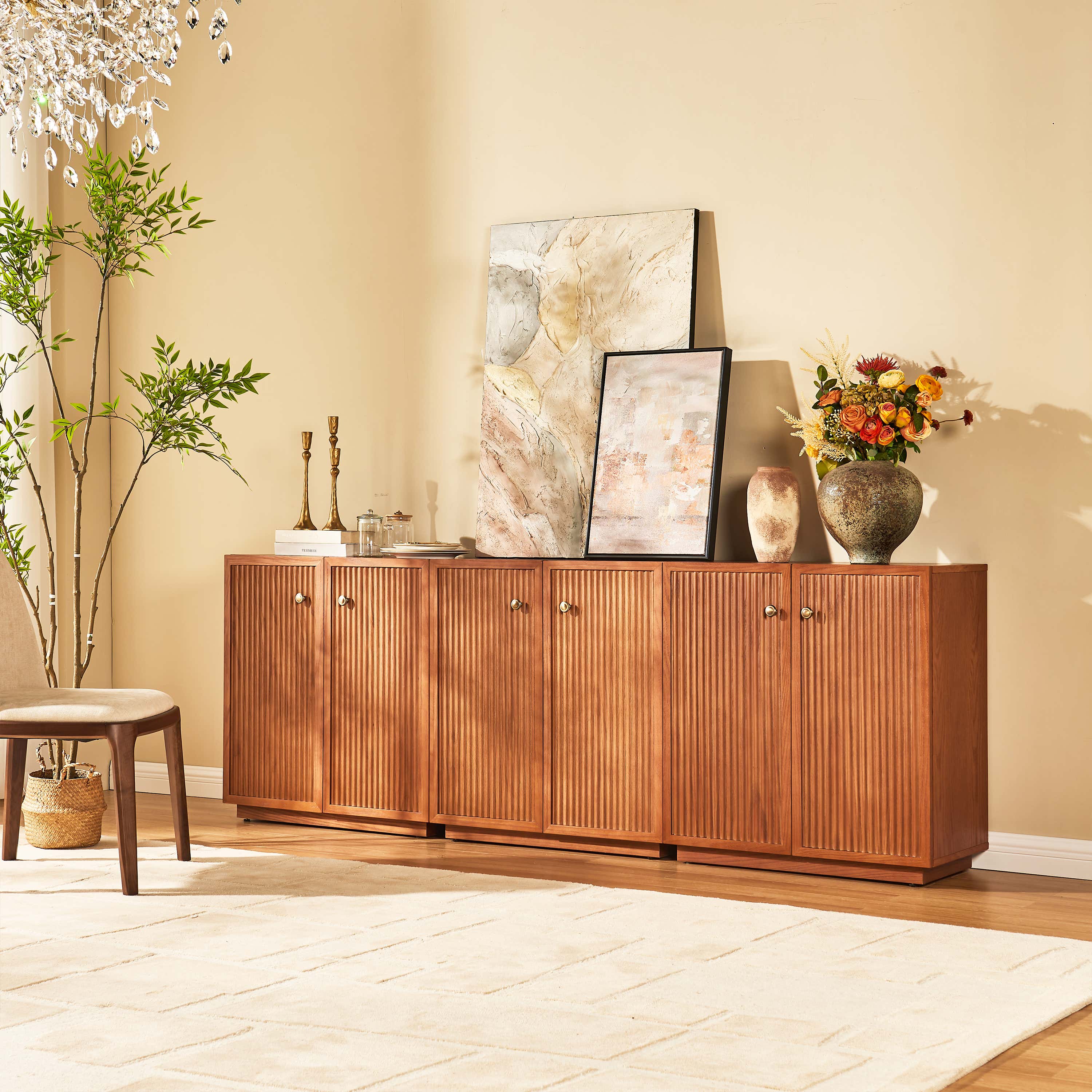 Avery Oak Sideboard 90"W(Set of 3)