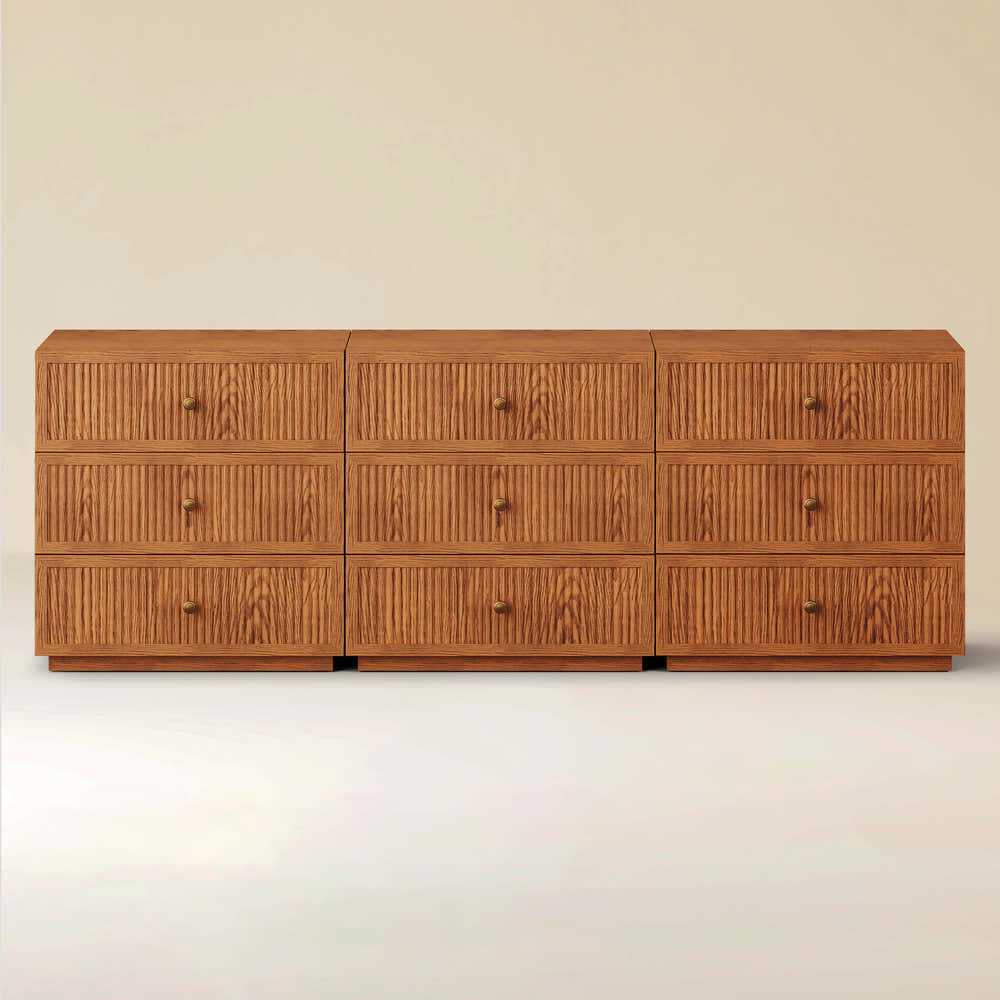 Avery Oak Drawer 90"W(Set of 3)