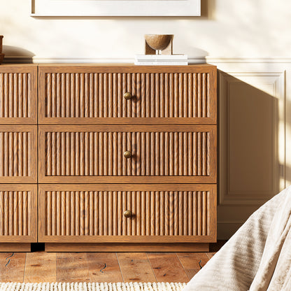 Avery Oak 9-Drawer Chest 90"W