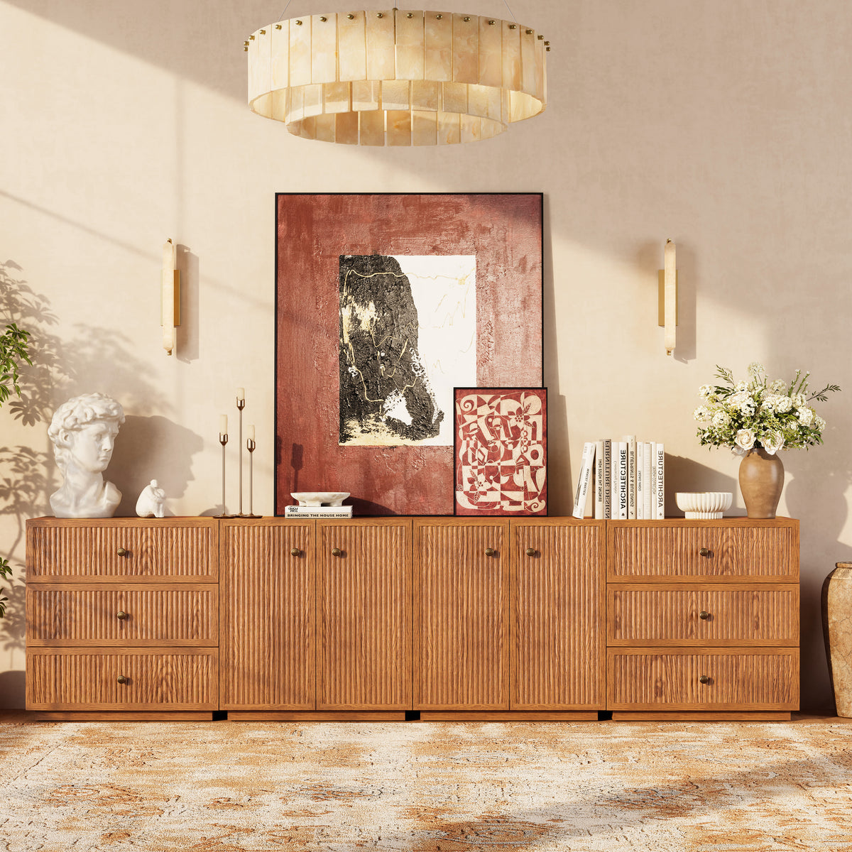 Avery Oak Modular Media Console 120"W