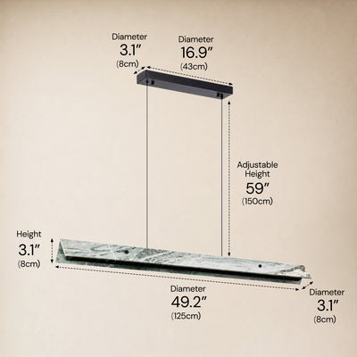 Pietra Green Marble Linear Chandelier 49"D