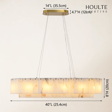 Sawyer Alabaster Rectangle Chandelier 40"L