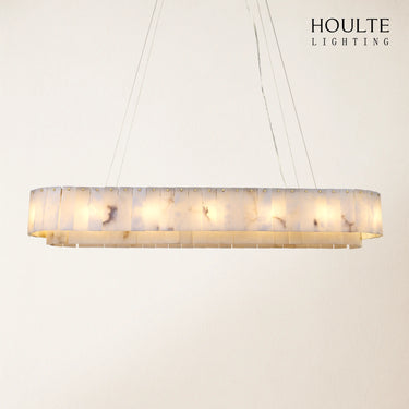 Sawyer Alabaster Rectangle Chandelier 54"L