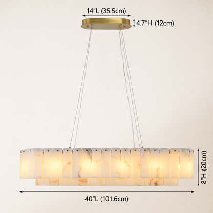 Sawyer Alabaster Oval Chandelier 40"