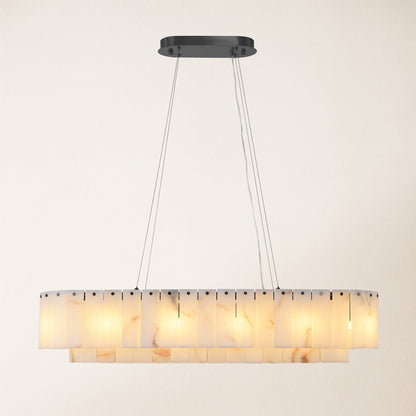 Sawyer Alabaster Oval Chandelier 54"