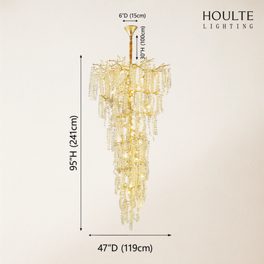 Shiro Noda Crystal Tree Branch Chandelier 95"