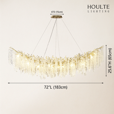 Shiro Noda Crystal Tree Branch Linear Chandelier 72"
