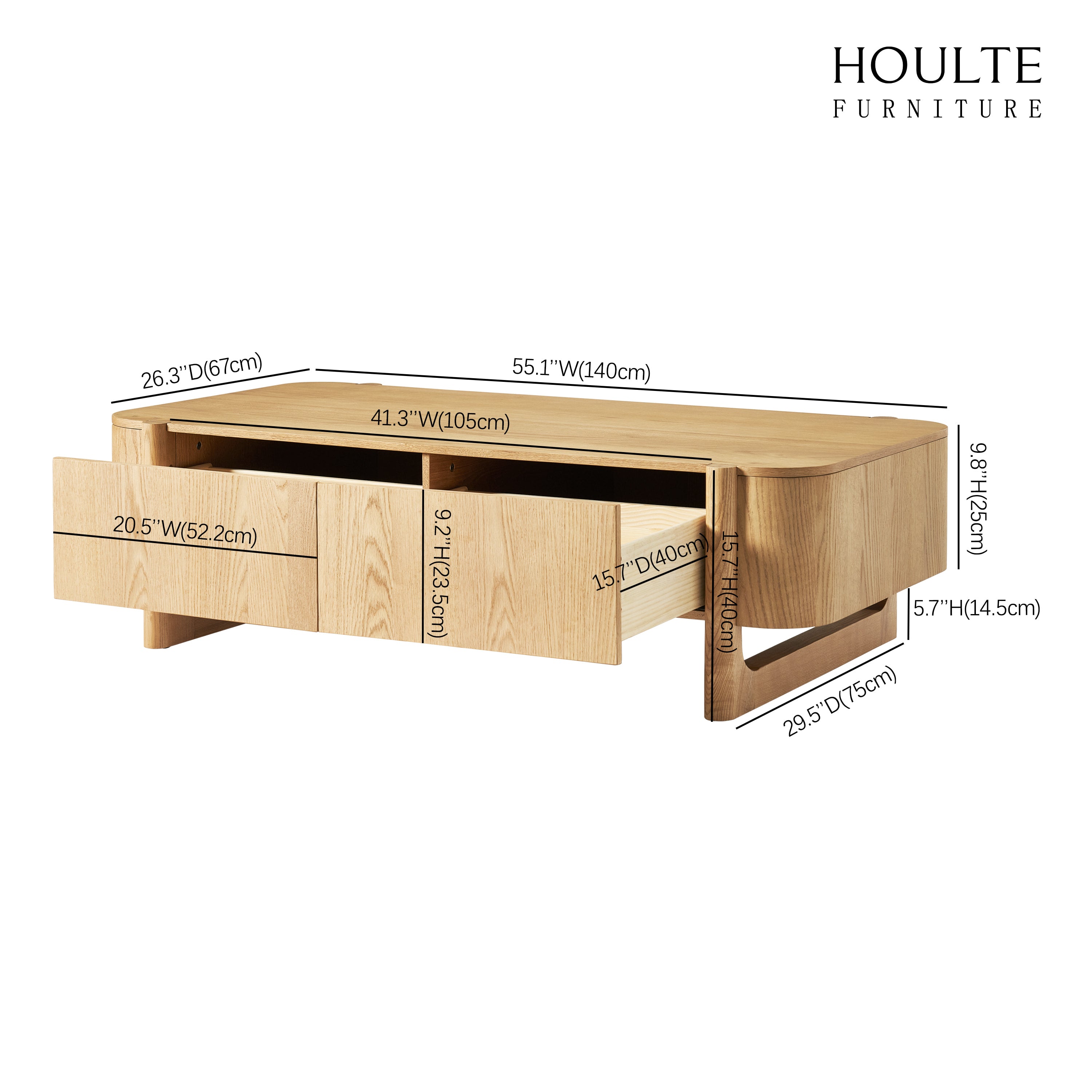 Silas Coffee Table 55"W