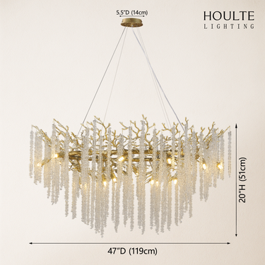 Snow Tree Branch Chandelier 47''D
