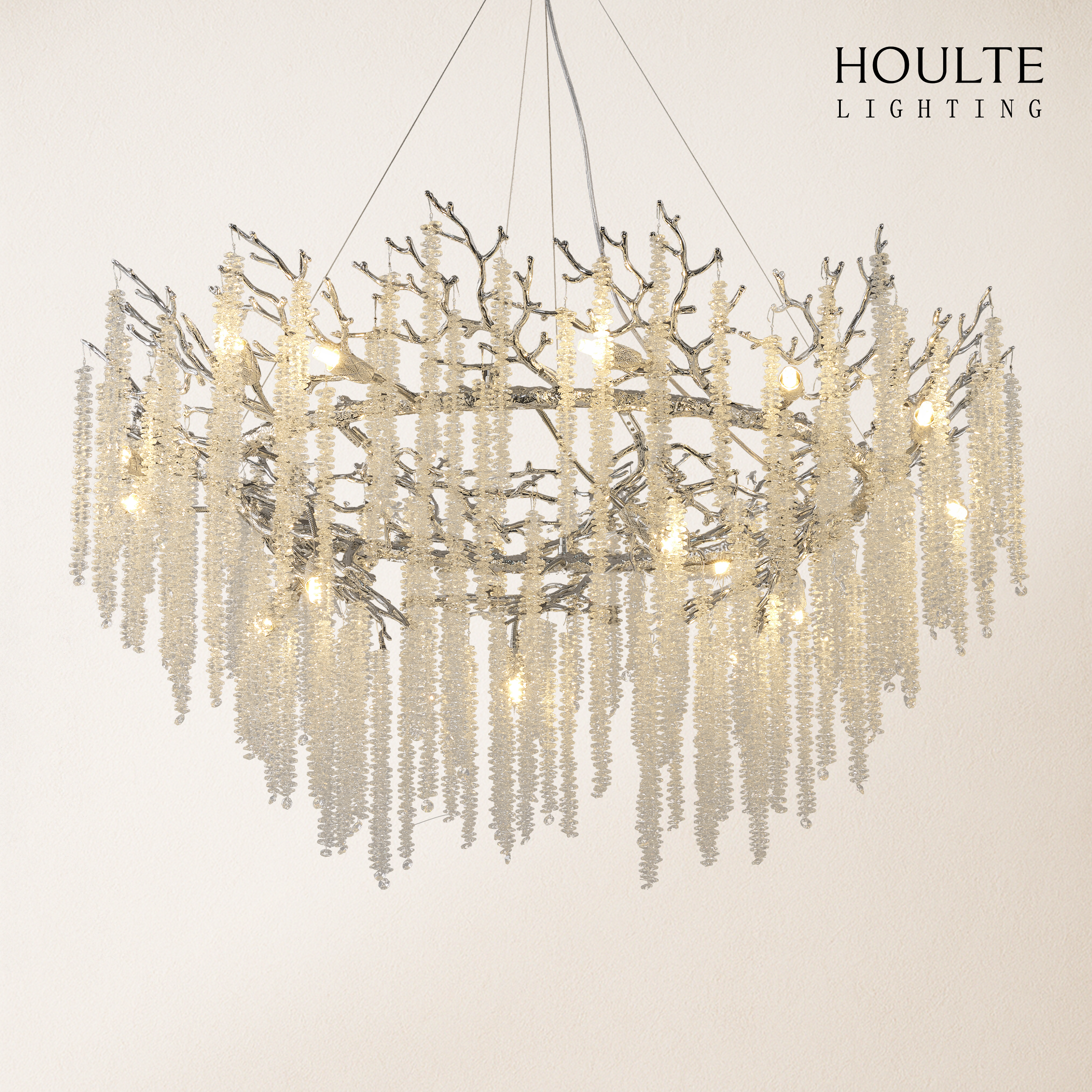 Snow Tree Branch Chandelier 47''D