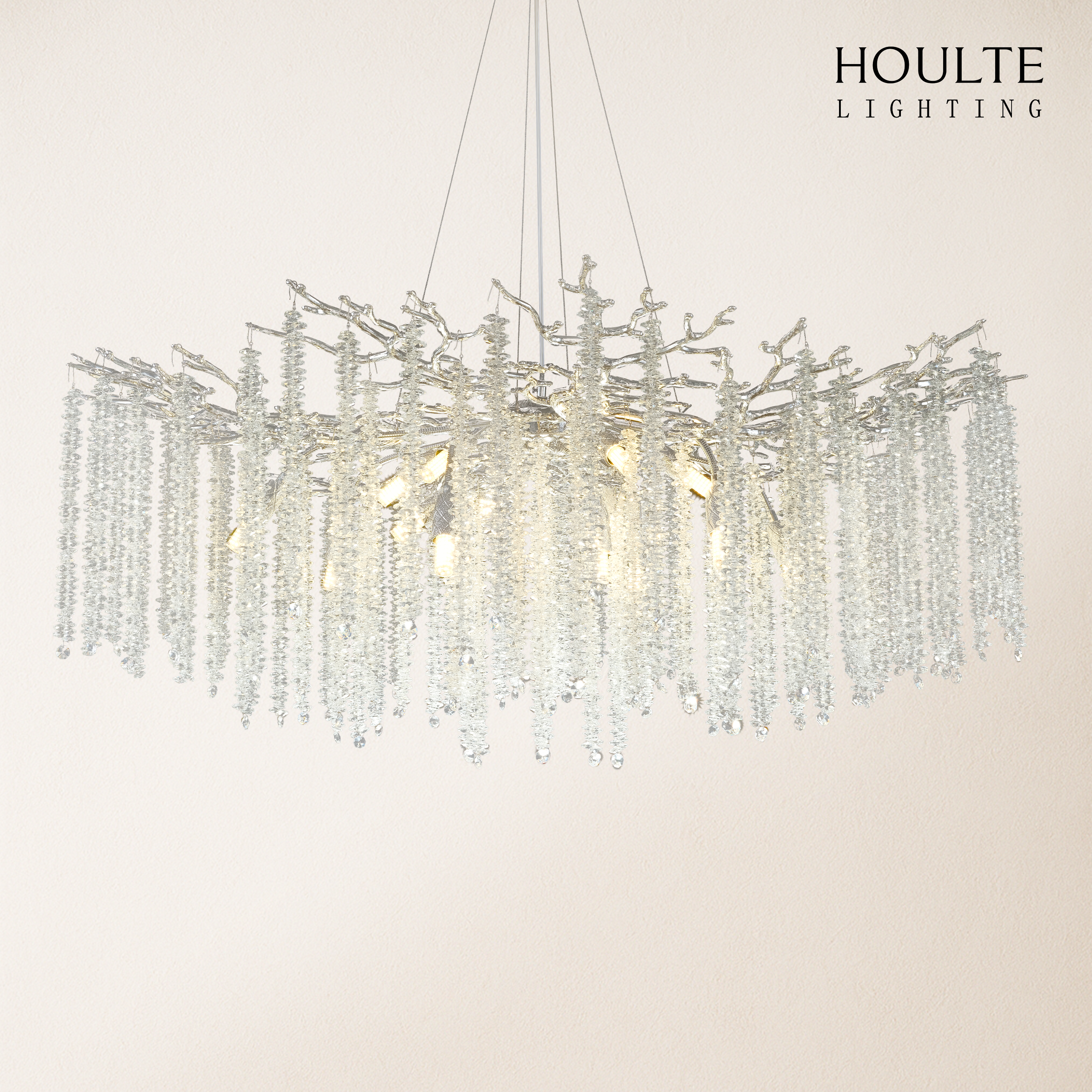 Snow Tree Branch Crystal Chandelier 40"D