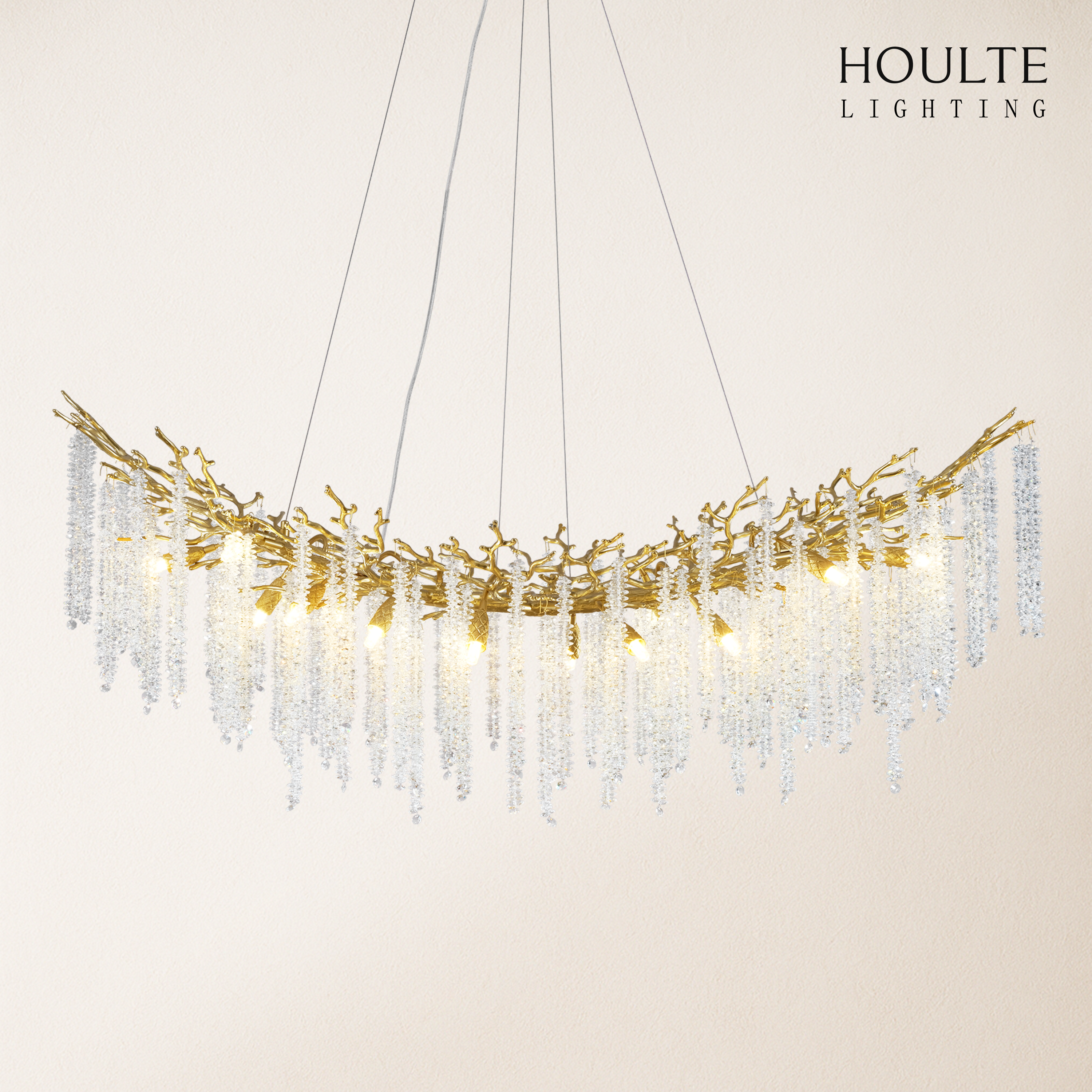 Snow Tree Branches Linear Chandelier 55''L