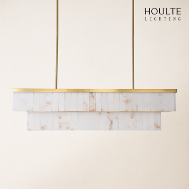 Solmare Alabaster Rectangular Chandelier 54"