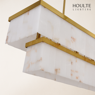 Solmare Alabaster Rectangular Chandelier 54"