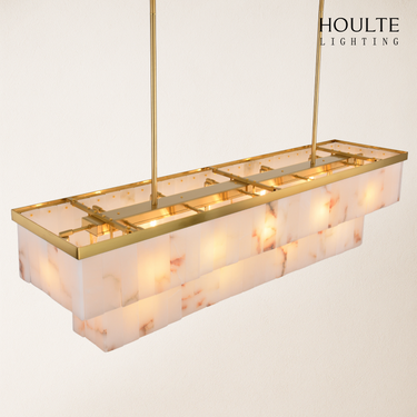 Solmare Alabaster Rectangular Chandelier 54"
