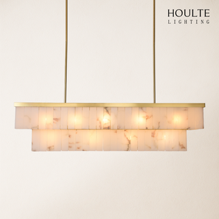 Solmare Alabaster Rectangular Chandelier 54"