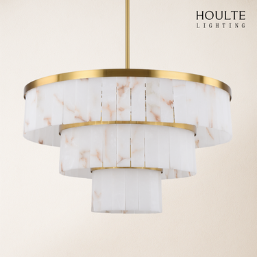 Solmare Alabaster Round Chandelier 34"
