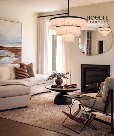 Solmare Alabaster Round Chandelier 34"