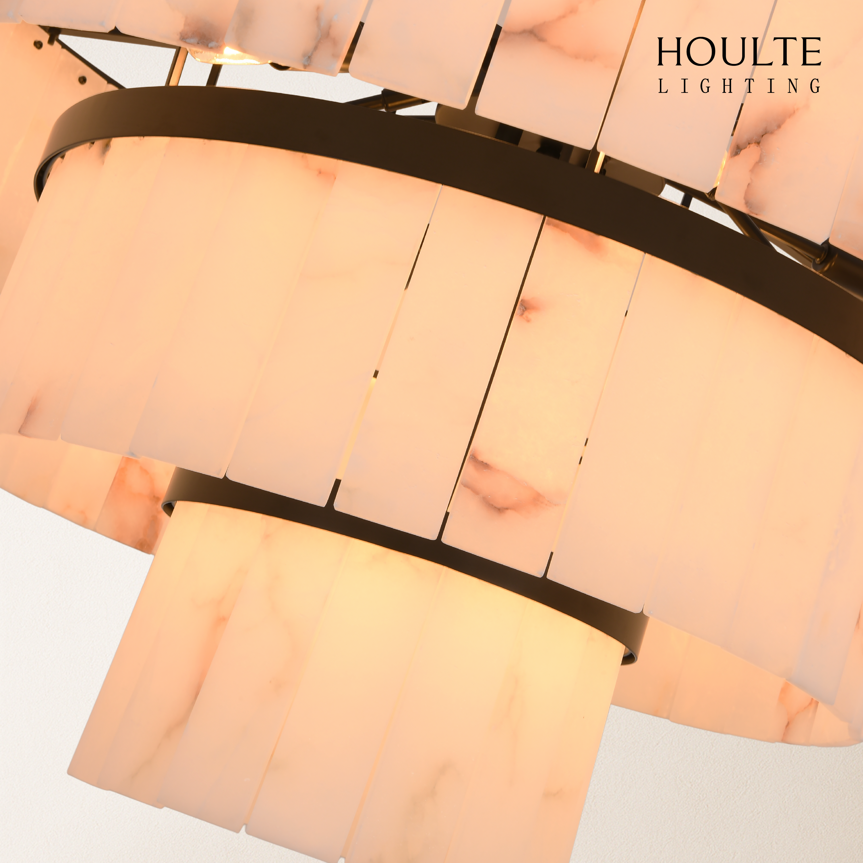Solmare Alabaster Round Chandelier 34"