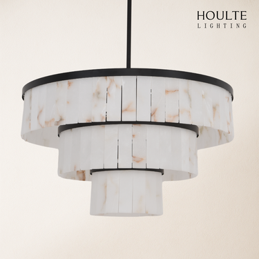 Solmare Alabaster Round Chandelier 34"