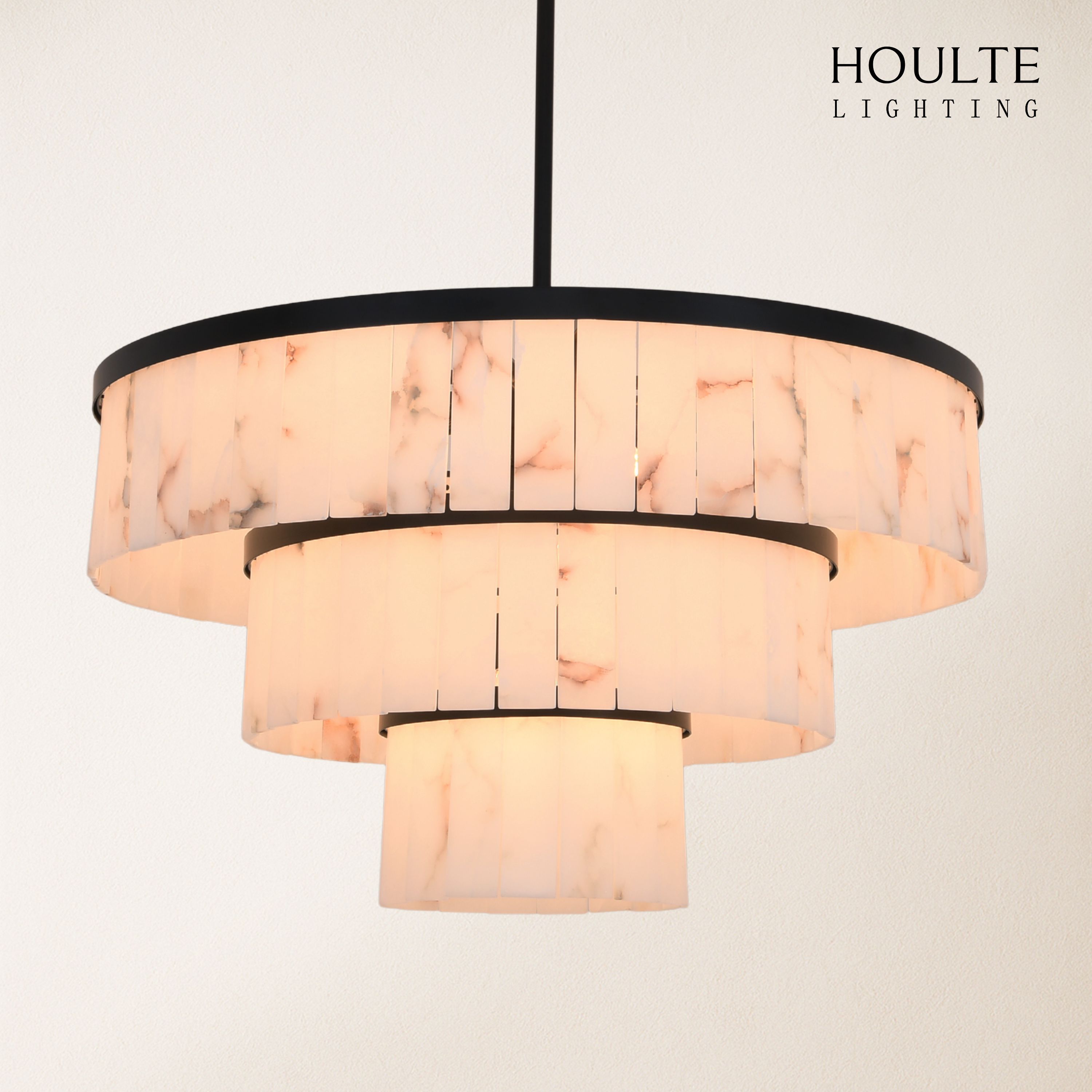 Solmare Alabaster Round Chandelier 34"