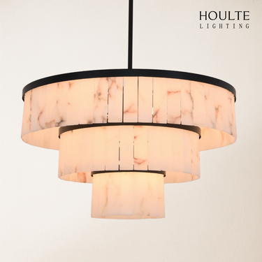 Solmare Alabaster Round Chandelier 34"