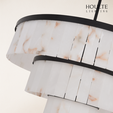 Solmare Alabaster Round Chandelier 34"