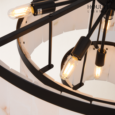 Solmare Alabaster Round Chandelier 34"