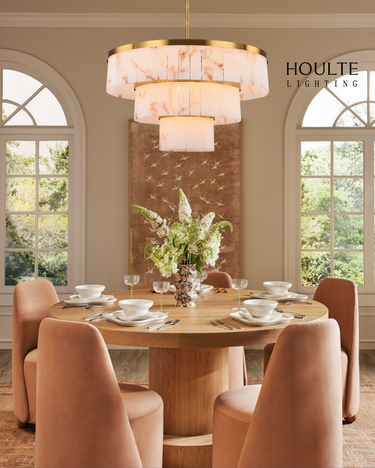 Solmare Alabaster Round Chandelier 34"