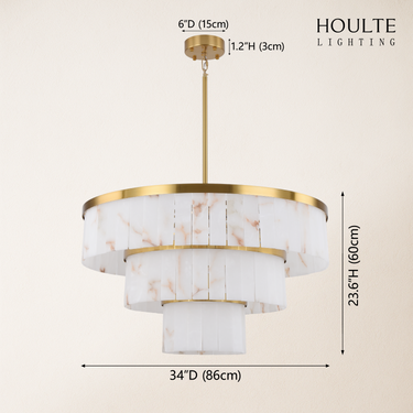 Solmare Alabaster Round Chandelier 34"