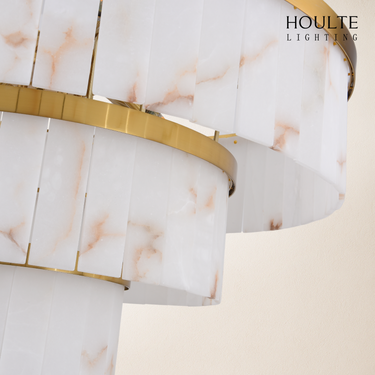 Solmare Alabaster Round Chandelier 34"