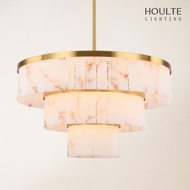 Solmare Alabaster Round Chandelier 34"