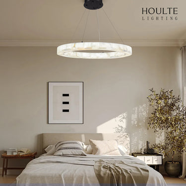 Soluna Alabaster Halo Chandelier 30"D