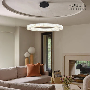 Soluna Alabaster Halo Chandelier 30"D