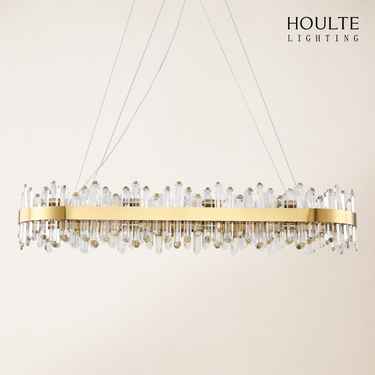 Stellara Crystal Strip Oval Halo Chandelier 52"