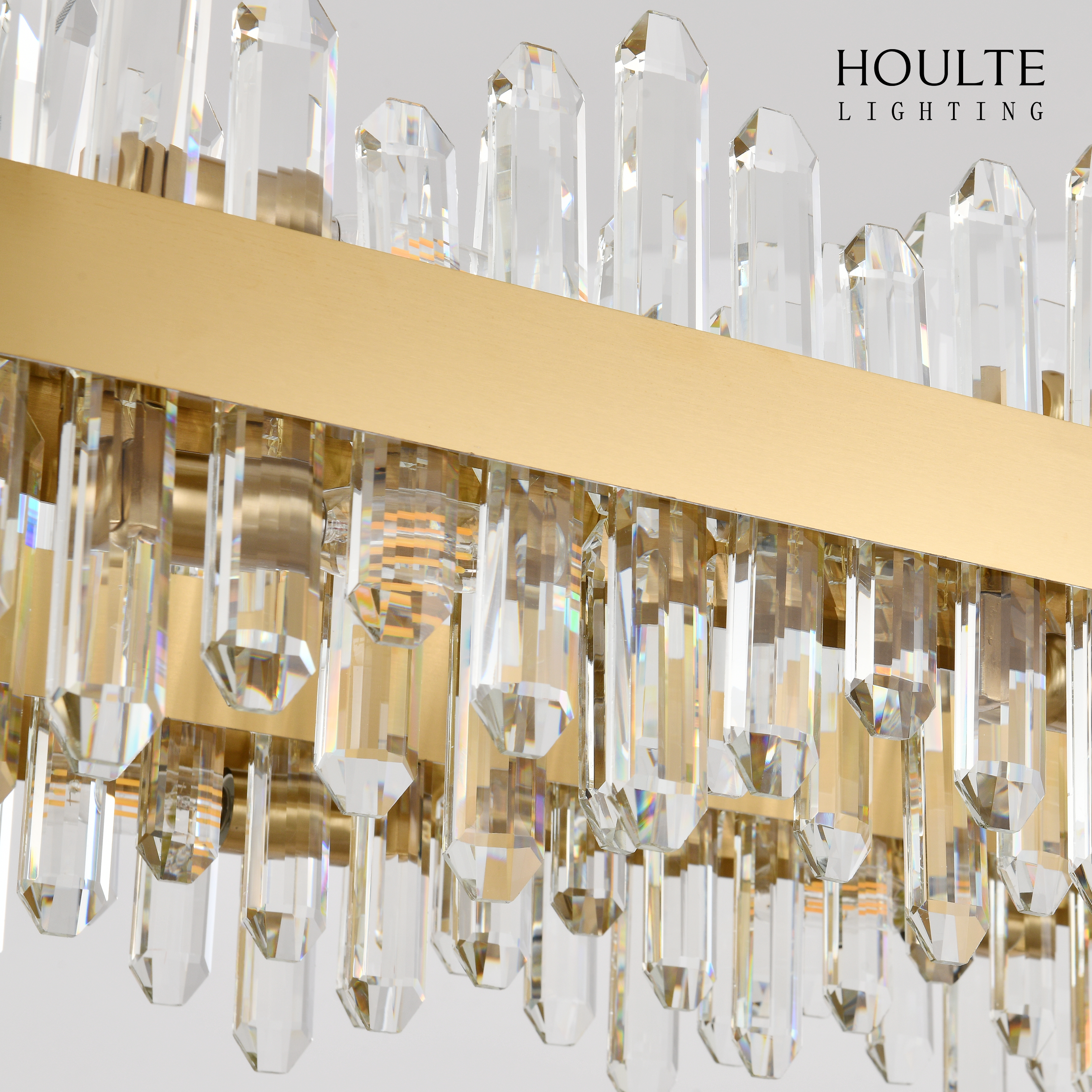 Stellara Crystal Strip Oval Halo Chandelier 52"