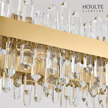 Stellara Crystal Strip Oval Halo Chandelier 52"