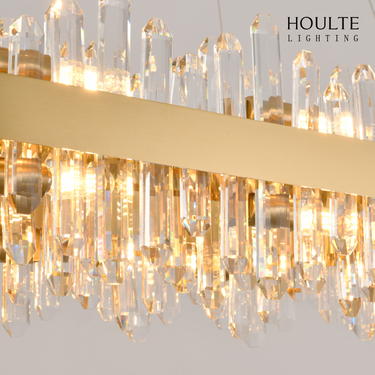 Stellara Crystal Strip Oval Halo Chandelier 52"