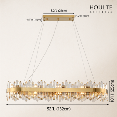 Stellara Crystal Strip Oval Halo Chandelier 52"