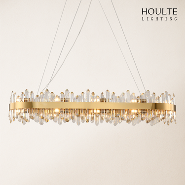 Stellara Crystal Strip Oval Halo Chandelier 52"